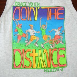 Vintage 90's Neon Grace Youth Race Heather Light Gray Tank Mens Shirt sz XL /593